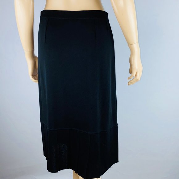 Exclusively Misook Black Pleat Hem Skirt S - Picture 5 of 6